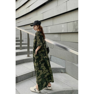 Robe de camouflage à manches courtes femme - Top Militaire