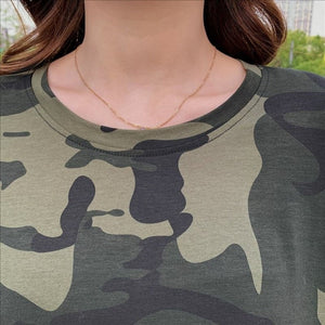 Robe de camouflage à manches courtes femme - Top Militaire