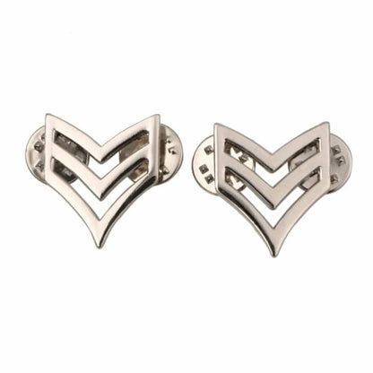 Insignes militaire de sergent en métal – 2 pièces - Top Militaire