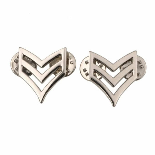 Insignes militaire de sergent en métal – 2 pièces - Top Militaire