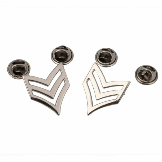 Insignes militaire de sergent en métal – 2 pièces - Top Militaire