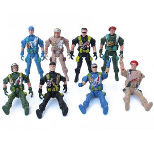 Ensemble de figurines militaires en plastique 10 pièces