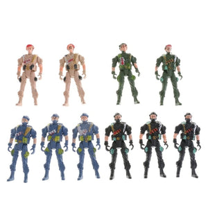 Ensemble de figurines militaires en plastique 10 pièces