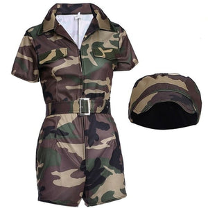 Déguisement militaire camouflage pour femme