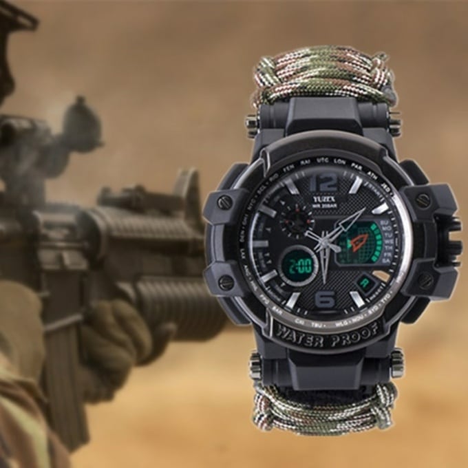 Montre multifonctionnelle paracorde tactique militaire