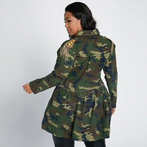 Veste militaire courte devant pour femme