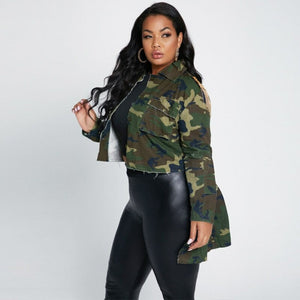 Veste militaire courte devant pour femme