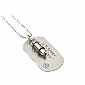 Collier militaire pendentif tête de balle