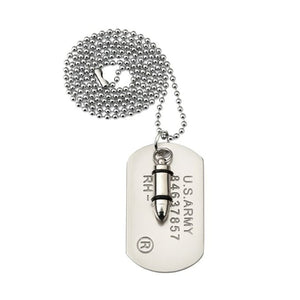 Collier militaire pendentif tête de balle