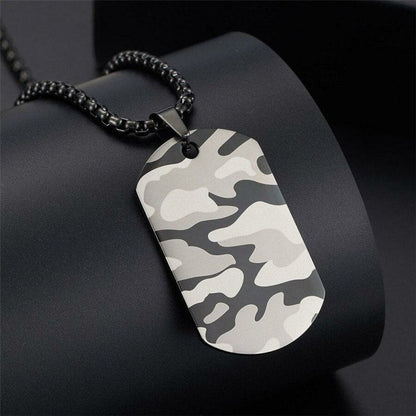 Collier en acier inoxydable style camouflage - Top Militaire