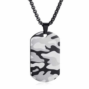 Collier en acier inoxydable style camouflage