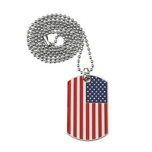 Collier militaire pendentif drapeau américain