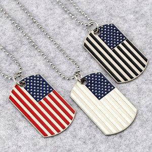 Collier militaire pendentif drapeau américain