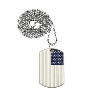 Collier militaire pendentif drapeau américain