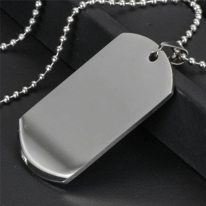 Collier pendentif en acier inoxydable militaire