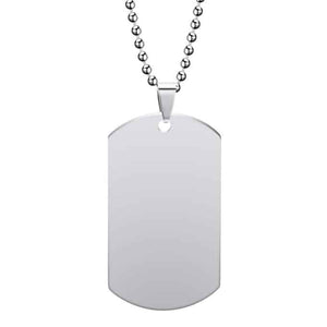 Collier pendentif en acier inoxydable militaire