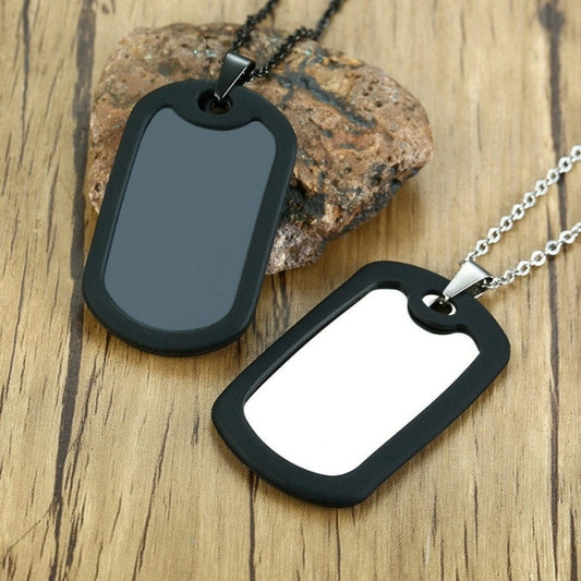 Collier avec pendentif style militaire en acier inoxydable - Top Militaire