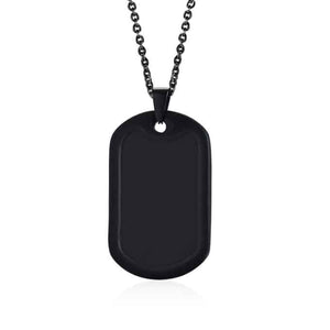 Collier avec pendentif style militaire en acier inoxydable