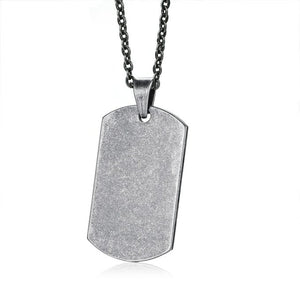 Collier avec pendentif plaque militaire en acier