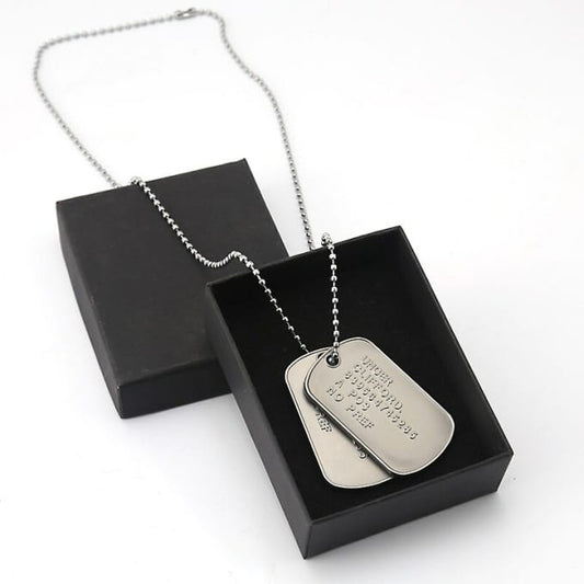 Collier avec double plaque militaire dans sa boite - Top Militaire