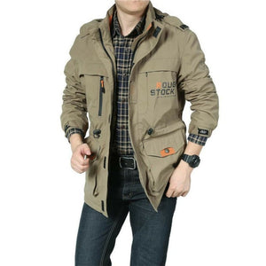 Manteau militaire homme à poches multiples