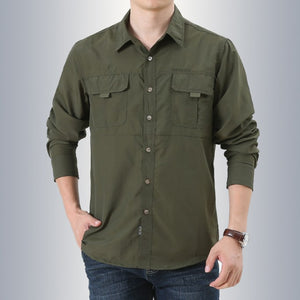 Chemise militaire waterproof à manches longues pour hommes