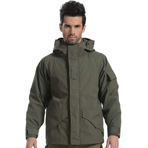 Manteau militaire à doublure détachable pour homme