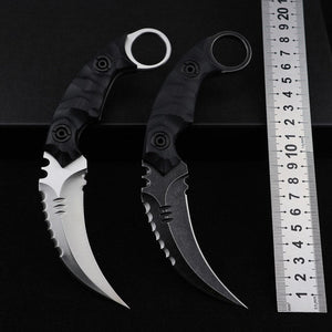 Couteau de karambit 9Cr18MOV Noir - Top Militaire