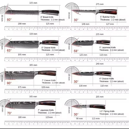 Couteau de Cuisine Damas Laser – Polyvalent, Tranchant et Élégant