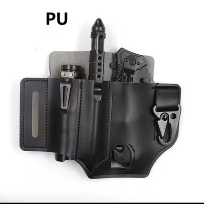 Ceinture Tactique en Cuir – Étui Multi-Outils de Rangement Compact