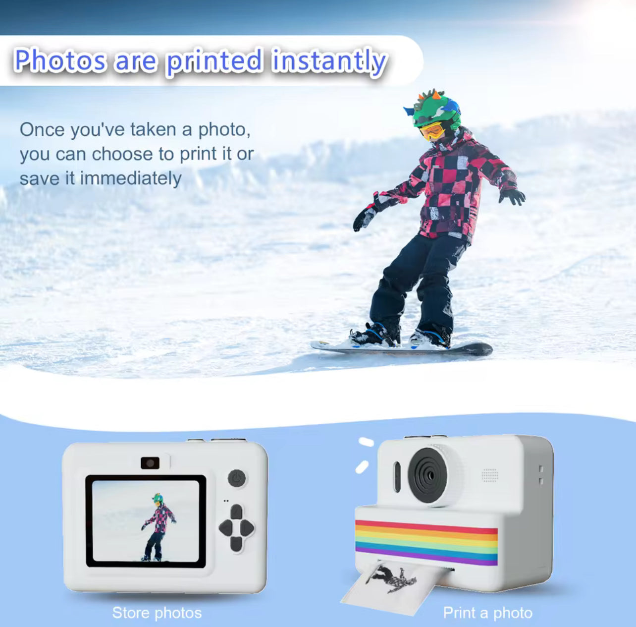 Appareil Photo Numérique pour Enfants avec Impression Instantanée - Top Militaire