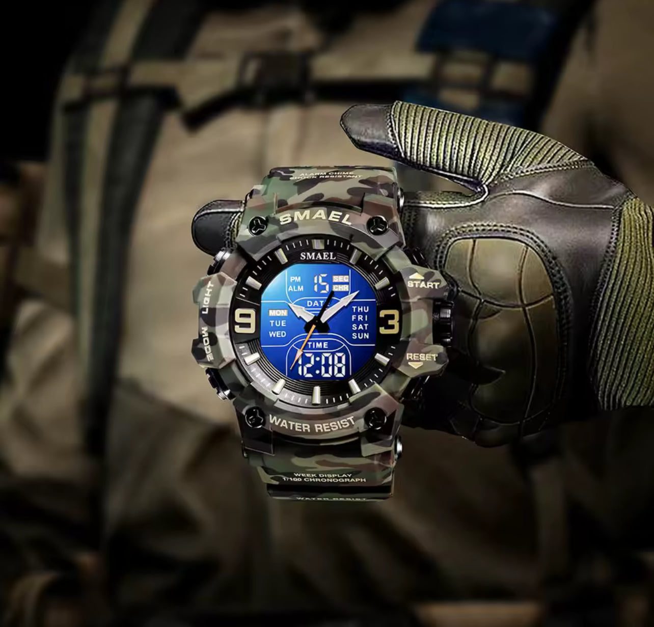 Montre militaire homme – Sport étanche camouflage double affichage - Top Militaire