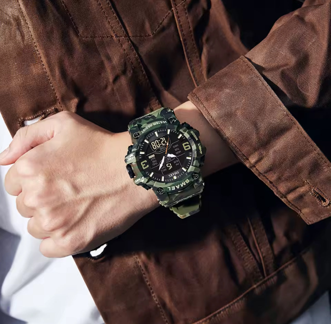 Montre militaire homme – Sport étanche camouflage double affichage - Top Militaire