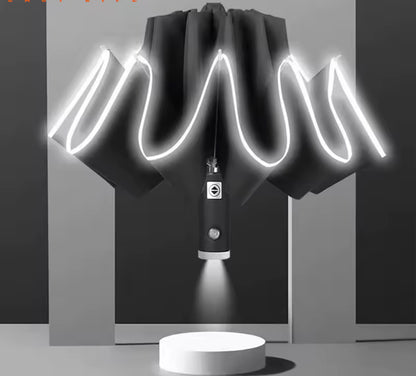 Parapluie Automatique LED – Pliable, Étanche, Anti-UV, Résistant au Vent, avec Lampe de Poche - Top Militaire