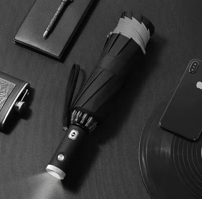 Parapluie Automatique LED – Pliable, Étanche, Anti-UV, Résistant au Vent, avec Lampe de Poche - Top Militaire