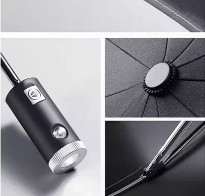 Parapluie Automatique LED – Pliable, Étanche, Anti-UV, Résistant au Vent, avec Lampe de Poche - Top Militaire