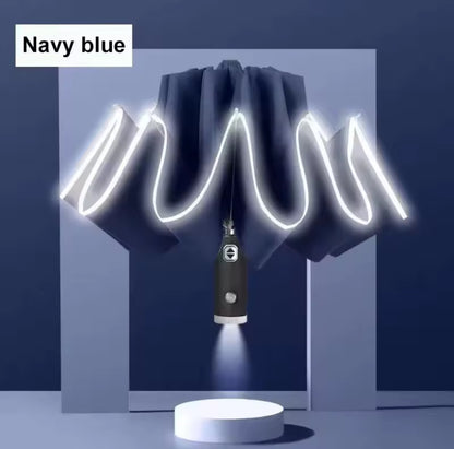 Parapluie Automatique LED – Pliable, Étanche, Anti-UV, Résistant au Vent, avec Lampe de Poche - Top Militaire