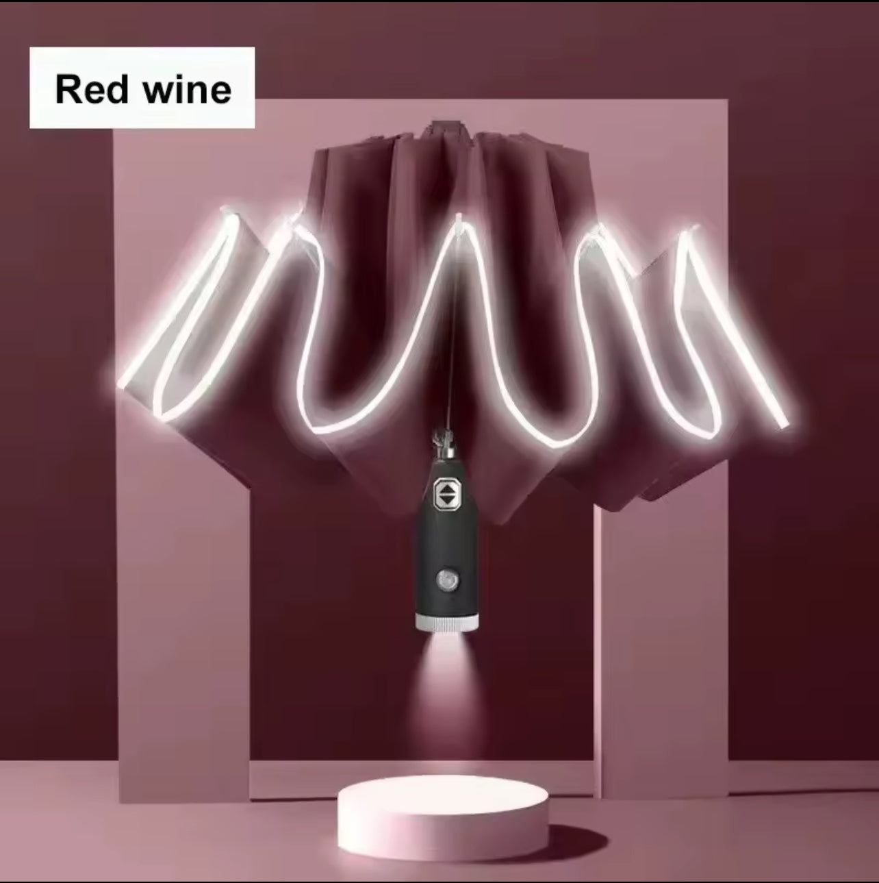 Parapluie Automatique LED – Pliable, Étanche, Anti-UV, Résistant au Vent, avec Lampe de Poche - Top Militaire