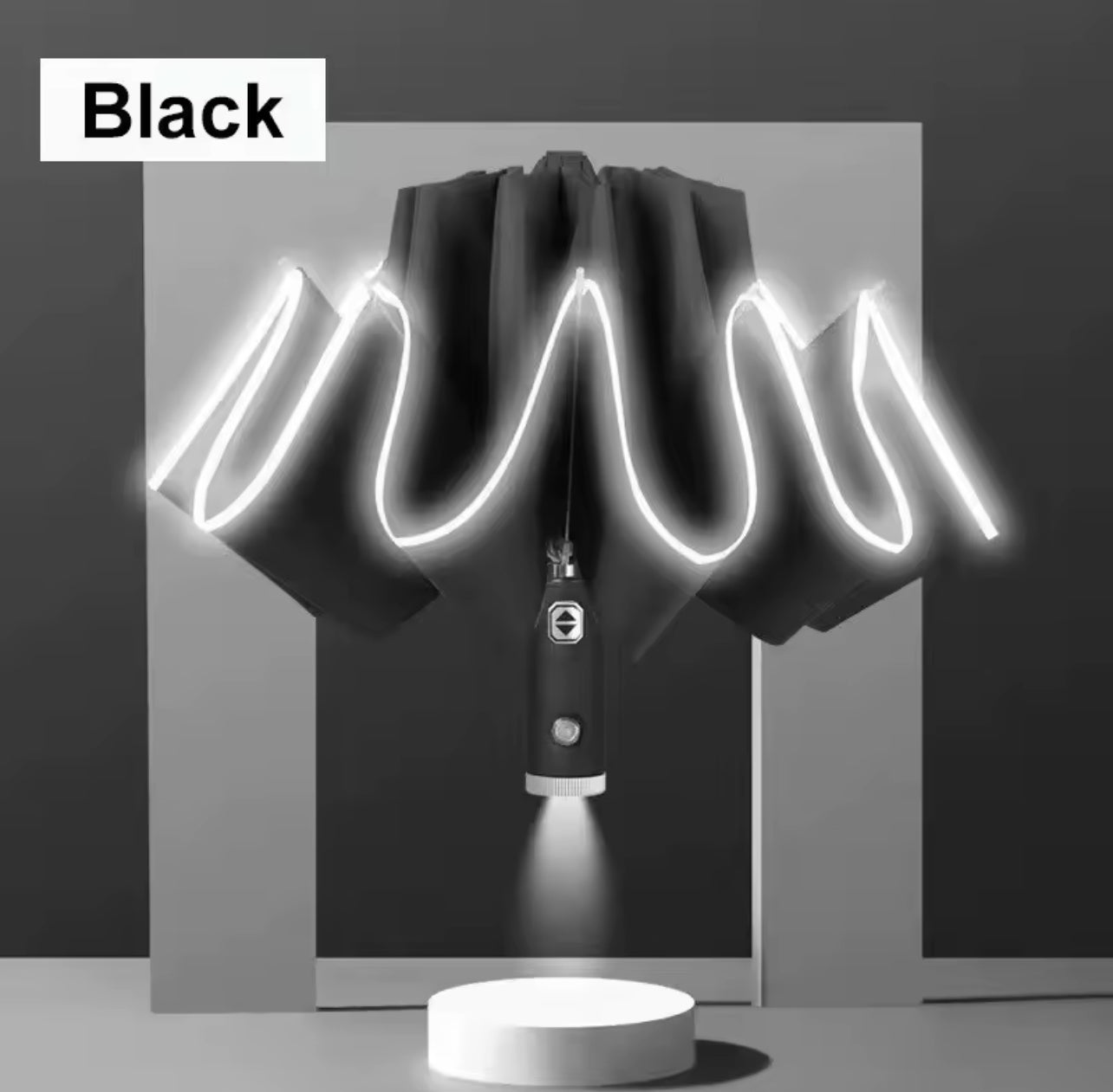 Parapluie Automatique LED – Pliable, Étanche, Anti-UV, Résistant au Vent, avec Lampe de Poche - Top Militaire