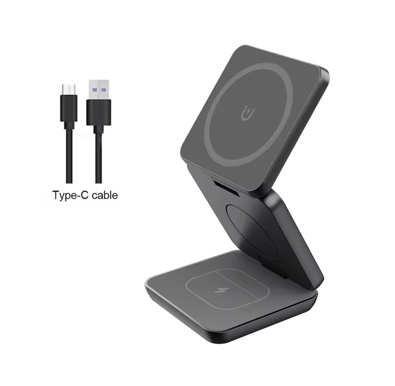 Chargeur sans fil 3 en 1 pliable magnétique – Station rapide pour iPhone 15/14/13/12 Pro Max, Apple Watch 8/9 et AirPods - Top Militaire