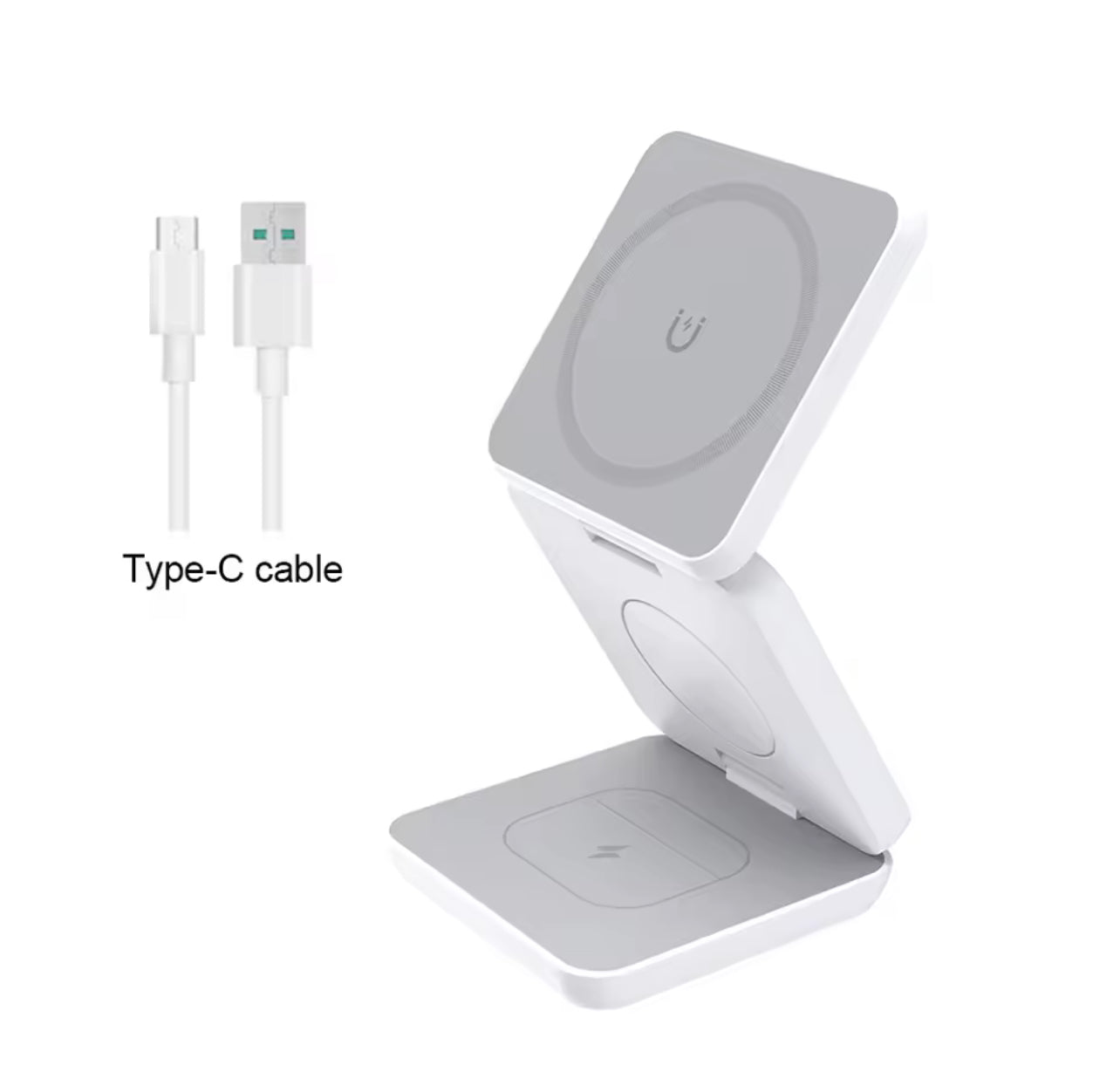 Chargeur sans fil 3 en 1 pliable magnétique – Station rapide pour iPhone 15/14/13/12 Pro Max, Apple Watch 8/9 et AirPods - Top Militaire