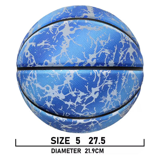 Ballon de basket lumineux réfléchissant – Brillant jour & nuit, résistant à l’usure, tailles 7/6/5, entraînement et loisirs en cuir PU souple - Top Militaire