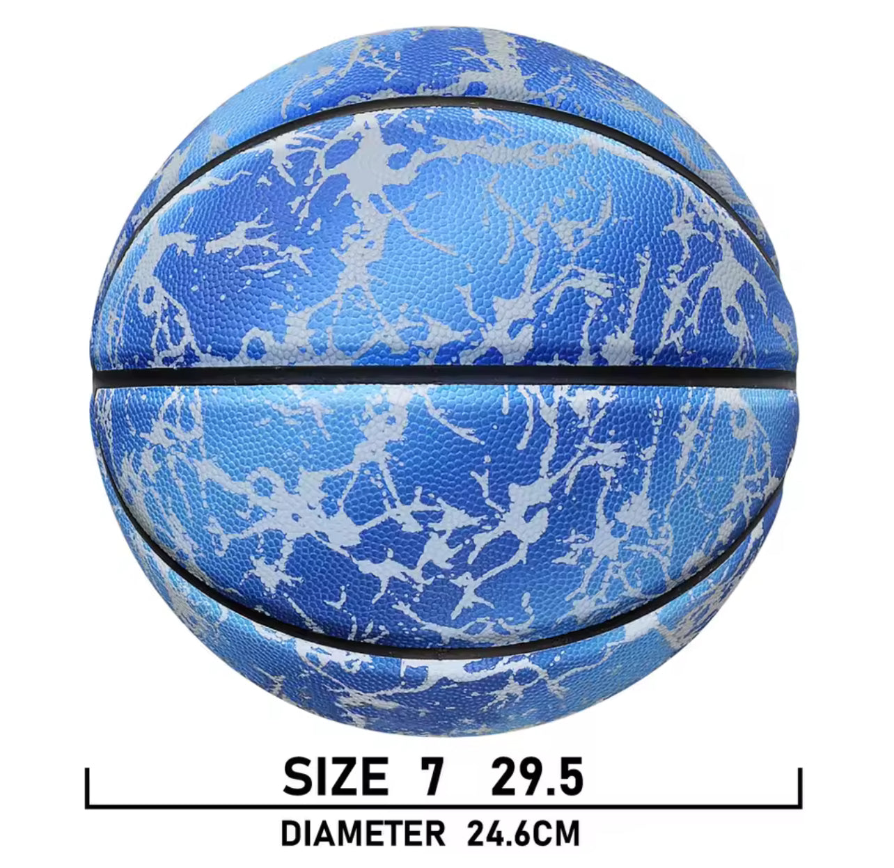 Ballon de basket lumineux réfléchissant – Brillant jour & nuit, résistant à l’usure, tailles 7/6/5, entraînement et loisirs en cuir PU souple - Top Militaire
