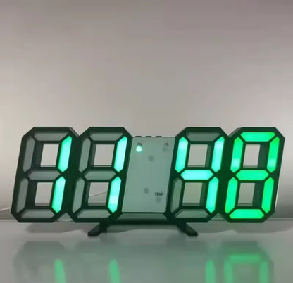 Réveil numérique LED 3D – Horloge murale moderne avec heure, date, température, pour maison, bureau, cuisine et déco intérieure - Top Militaire