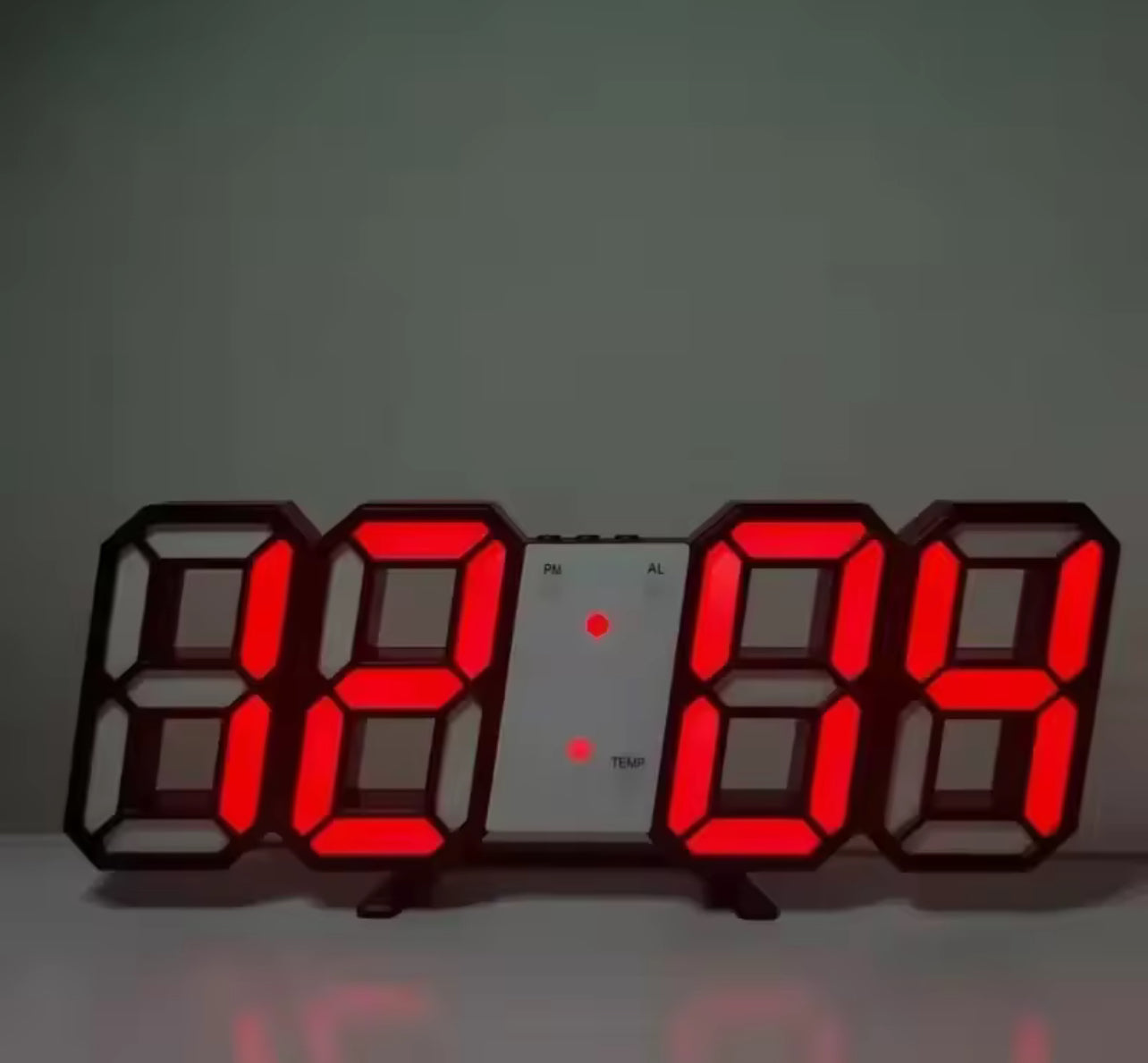 Réveil numérique LED 3D – Horloge murale moderne avec heure, date, température, pour maison, bureau, cuisine et déco intérieure - Top Militaire