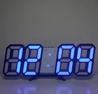 Réveil numérique LED 3D – Horloge murale moderne avec heure, date, température, pour maison, bureau, cuisine et déco intérieure - Top Militaire