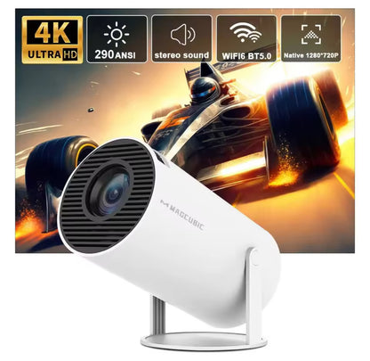 Projecteur Magnétique HY300 Pro 4K Android 11 – Mini Vidéoprojecteur Portable Home Cinéma - Top Militaire