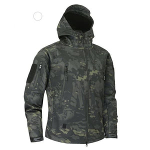 Veste softshell avec velcro motif camouflage