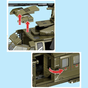 Blocs de construction hélicoptère militaire – 750 pièces